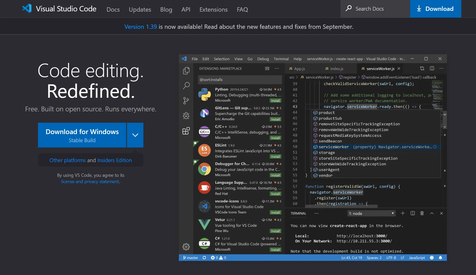 VSCodeの公式サイト